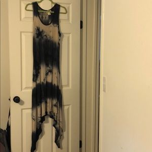 Tie - dye asymmetrical dress